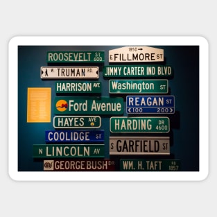 presidents street signs Sticker